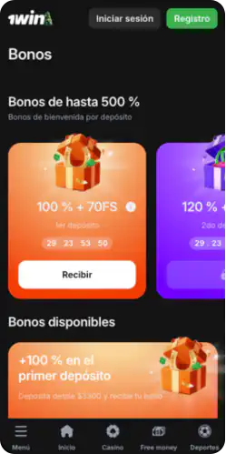 1win Sección de Bonificaciones