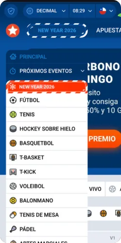 Menú de Mostbet Casino